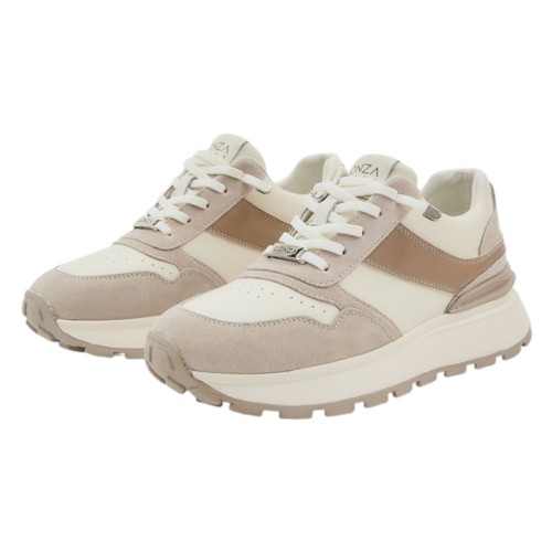 Кросівки жіночі шкіряні LONZA 199321 молочні бежеві 