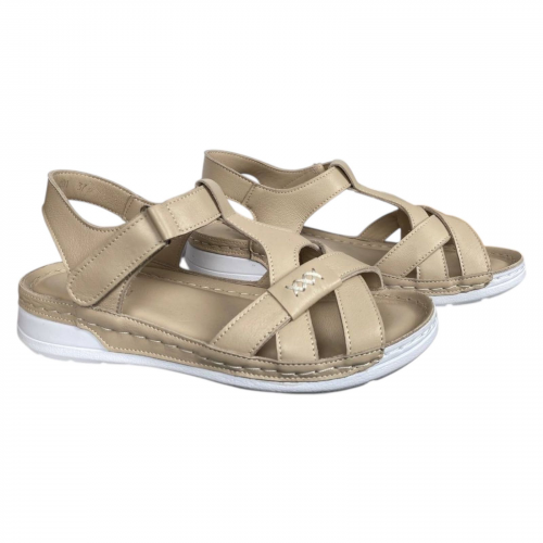 Босоніжки жіночі шкіряні Scorpion 401/10 бежеві