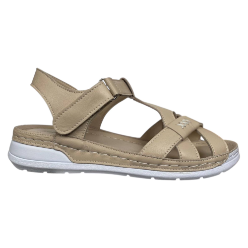 Босоніжки жіночі шкіряні Scorpion 401/10 бежеві