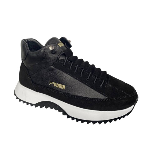 Кросівки жіночі ROADE STYLE M 1056 01 шкіра+ замш чорні