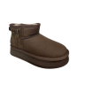 Жіночі Угги замшеві ALLSY 202318(5607) коричневі хутро