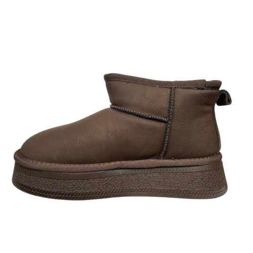 Жіночі Угги замшеві ALLSY 202318(5607) коричневі хутро