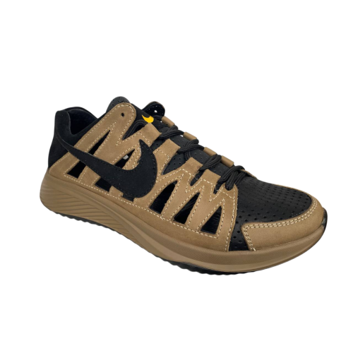 Кроссовки мужские кожаные NIKE Краб масло черная перфорация