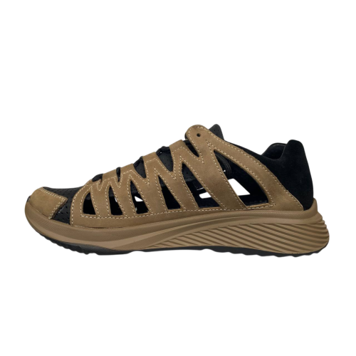 Кроссовки мужские кожаные NIKE Краб масло черная перфорация