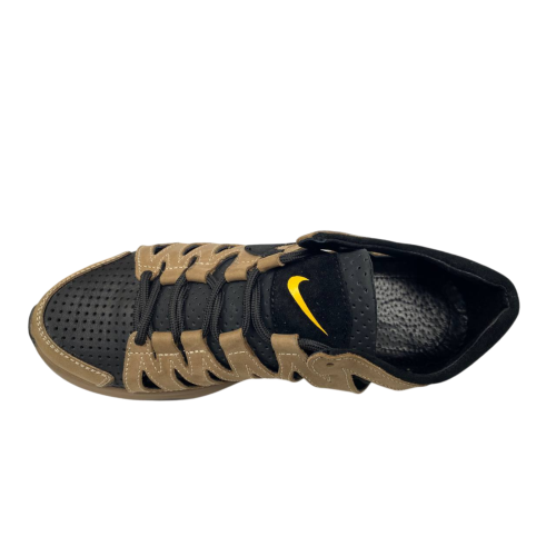 Кроссовки мужские кожаные NIKE Краб масло черная перфорация