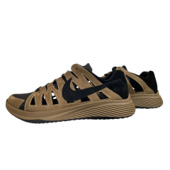 Кроссовки мужские кожаные NIKE Краб масло черная перфорация