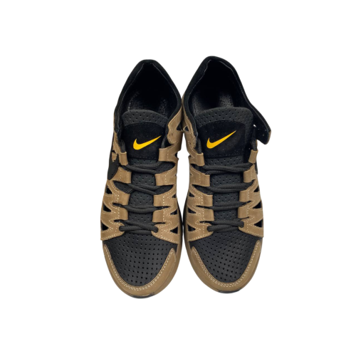 Кроссовки мужские кожаные NIKE Краб масло черная перфорация