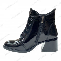 Ботинки Женские кожаные TEMP 127 лак байка