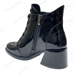 Ботинки Женские кожаные TEMP 127 лак байка