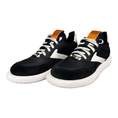 Кроссовки Женские кожаные GORNELIA 249/1 черно/молочный