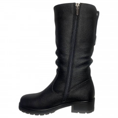 Чоботи жіночі шкіряні BLESSO 203 01 чорний хутро