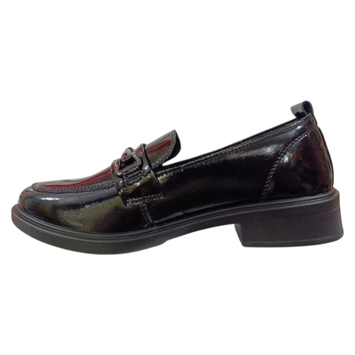 Лоферы женские кожаные PLPS KK3-3 лак черные