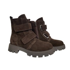 Черевики жіночі замшеві ILONA 914/940 25 шоколадні хутро