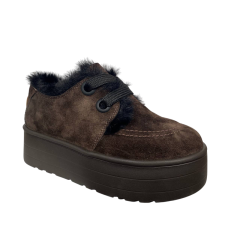 Черевики жіночі замшеві DIANA D-267/YU-3 коричневі хутро