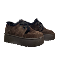 Черевики жіночі замшеві DIANA D-267/YU-3 коричневі хутро