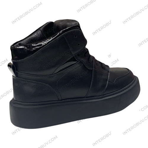 Кроссовки Женские кожаные DITAS NL 201 L черный мех