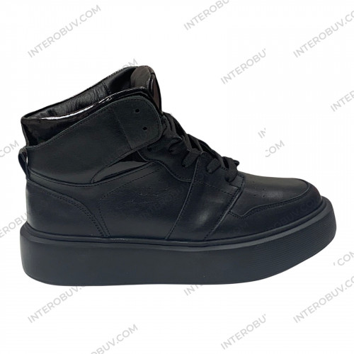 Кроссовки Женские кожаные DITAS NL 201 L черный мех