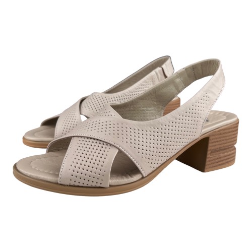 Босоніжки Жіночі шкіряні ASMIN 403 бежевий