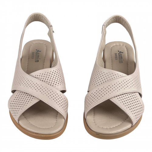 Босоніжки Жіночі шкіряні ASMIN 403 бежевий