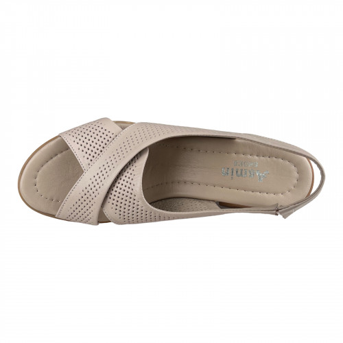 Босоніжки Жіночі шкіряні ASMIN 403 бежевий