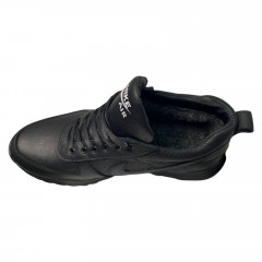 Кроссовки Мужские кожаные DENAR N13 01 черный мех