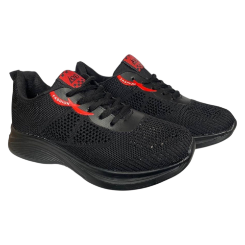 Кросівки жіночі текстильні SPORT W660-1 чорний/червоний