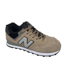 Кроссовки мужские New Balalance замшевые 574 (900-23) бежевый мех
