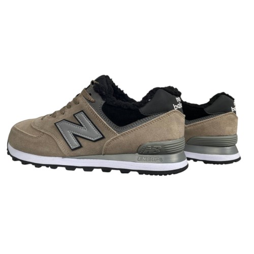 Кроссовки мужские New Balalance замшевые 574 (900-23) бежевый мех
