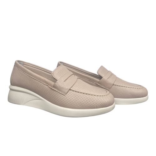 Мокасины женские кожаные ATO 700 04 бежевые