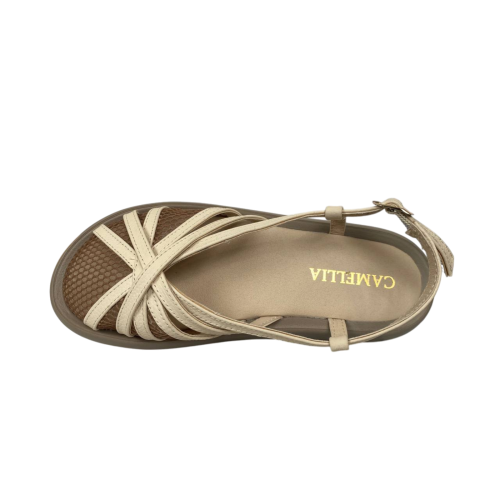 Босоножки женские кожаные CAMELLIA 423 16 молочная лат.