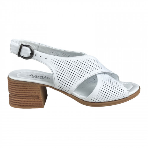 Босоніжки Жіночі шкіряні ASMIN 404 білий