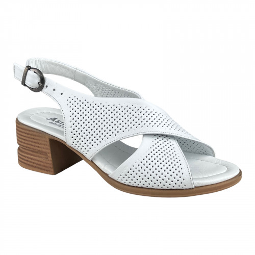 Босоніжки Жіночі шкіряні ASMIN 404 білий