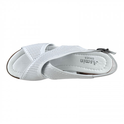 Босоніжки Жіночі шкіряні ASMIN 404 білий