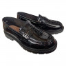 Лоферы женские кожаные ALLSY 196102 черные лаковые 220158L