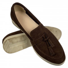 Лоферы женские замшевые U.SPIRIT 5033 25 шоколадные