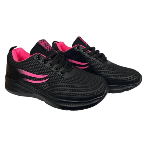 Кросівки жіночі текстильні SPORT W125 чорний/рожевий