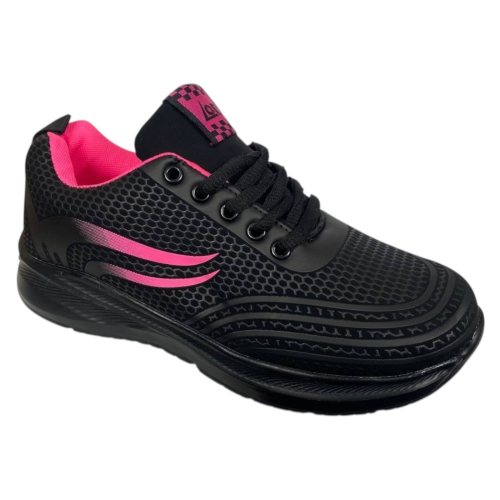 Кросівки жіночі текстильні SPORT W125 чорний/рожевий