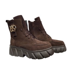 Черевики жіночі замшеві DINO RICHI 705 25 шоколадні хутро