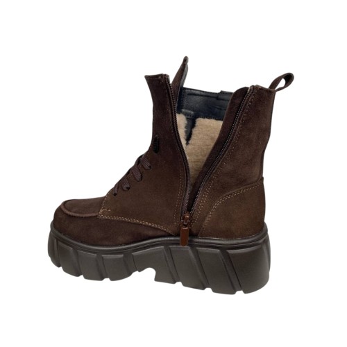 Черевики жіночі замшеві DINO RICHI 705 25 шоколадні хутро