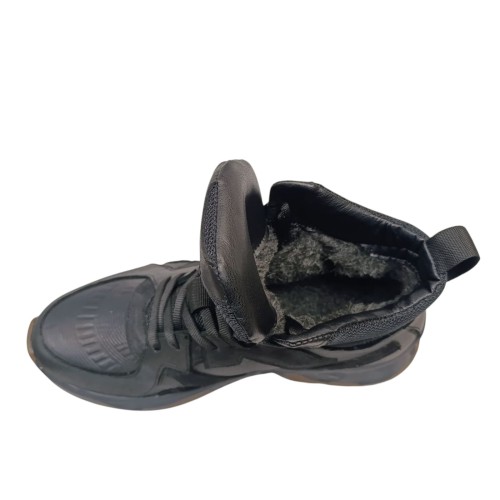 Черевики чоловічі шкіряні DENAR B-1 чорний хутро 