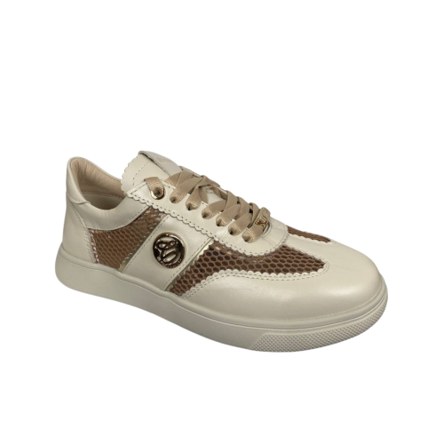 Кроссовки женские кожаные текстильные CAMELLIA 219 04 бежевые