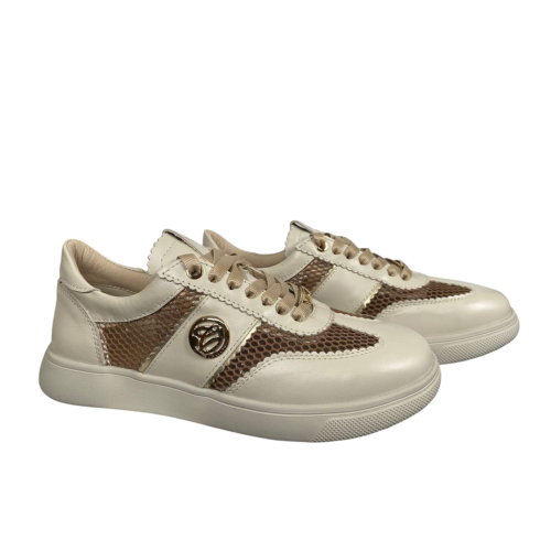 Кроссовки женские кожаные текстильные CAMELLIA 219 04 бежевые