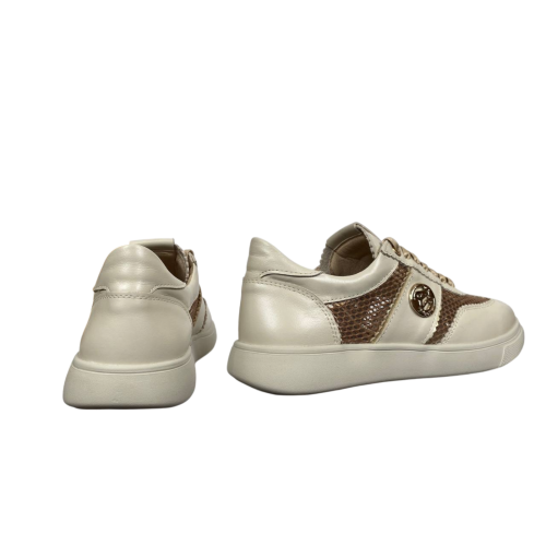 Кроссовки женские кожаные текстильные CAMELLIA 219 04 бежевые