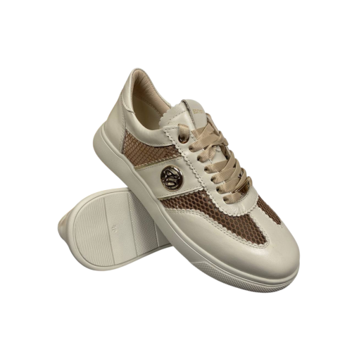 Кроссовки женские кожаные текстильные CAMELLIA 219 04 бежевые