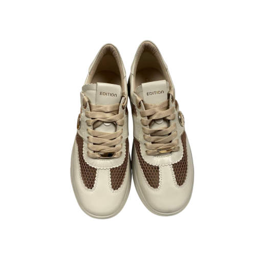 Кроссовки женские кожаные текстильные CAMELLIA 219 04 бежевые