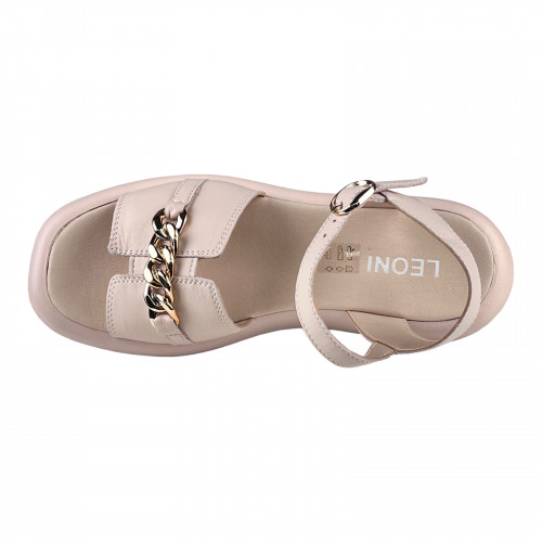Босоножки Женские кожаные LEONI 030 06 пудра