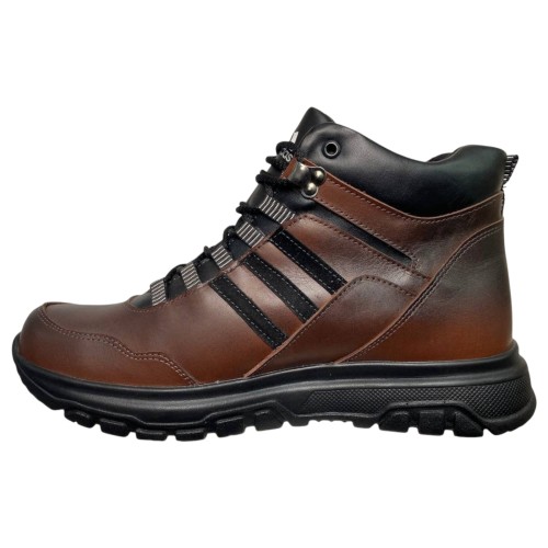 Кроссовки мужские кожаные GULLIVER Б55 08 коричневый мех