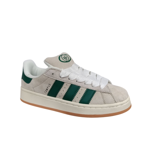 Кеди жіночі замшеві adidas campus B858-21 беж-зелені