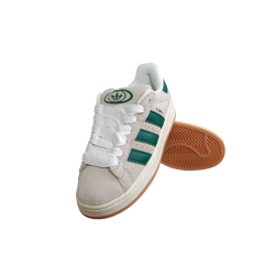 Кеди жіночі замшеві adidas campus B858-21 беж-зелені 