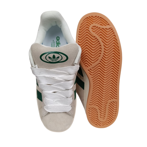 Кеди жіночі замшеві adidas campus B858-21 беж-зелені